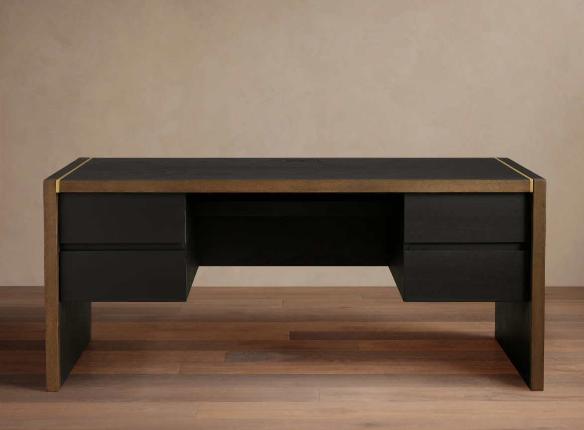 Modern Blackwood Executive Desk