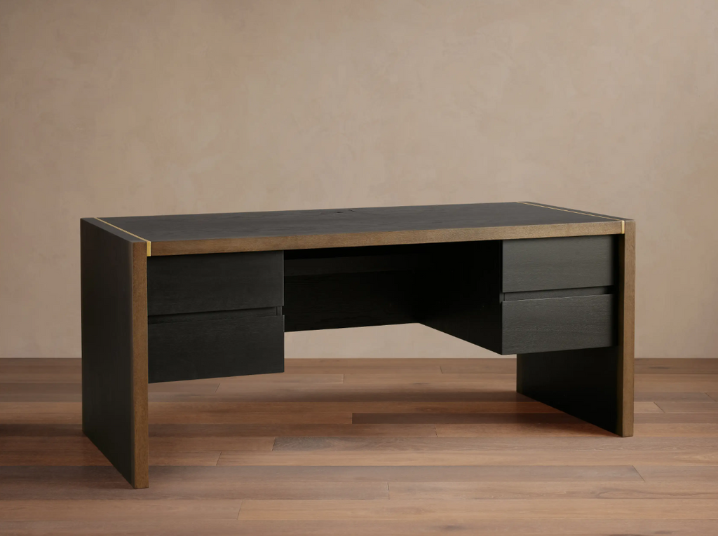 Modern Blackwood Executive Desk