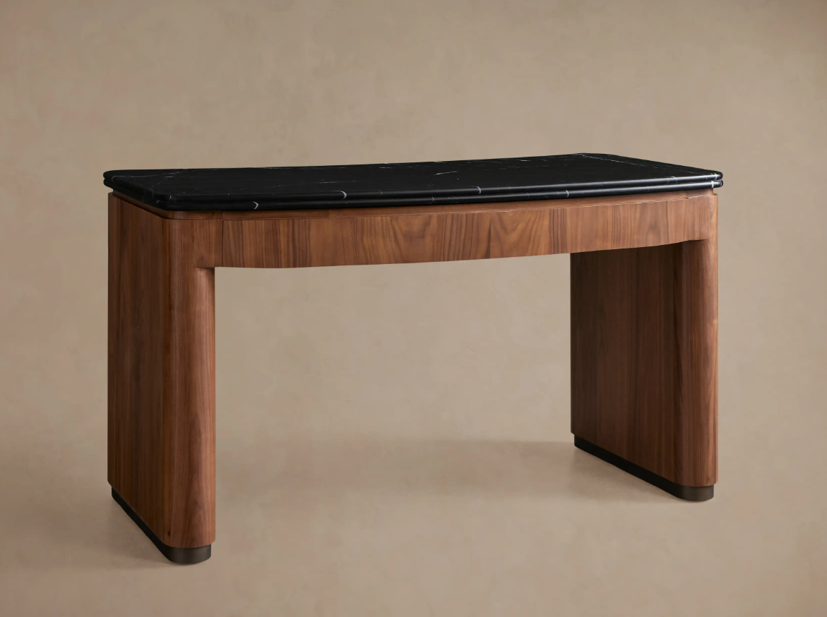 Marble-Top Walnut Writing Desk